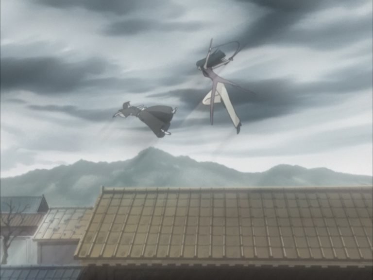 Bleach Ep 95: Byakuya Takes the Field! Dance of the Wind-Splitting Cherry Blossoms @ 00:07:12