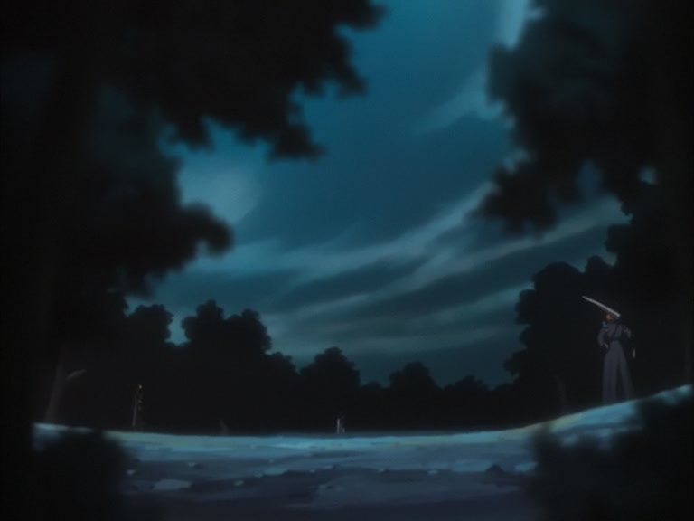 Bleach Ep 95: Byakuya Takes the Field! Dance of the Wind-Splitting Cherry Blossoms @ 00:13:39