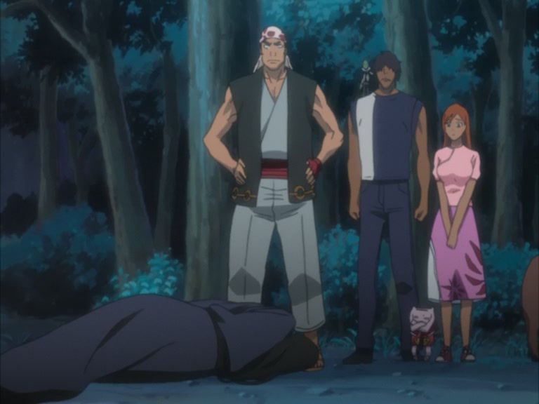 Bleach Ep 95: Byakuya Takes the Field! Dance of the Wind-Splitting Cherry Blossoms @ 00:13:49