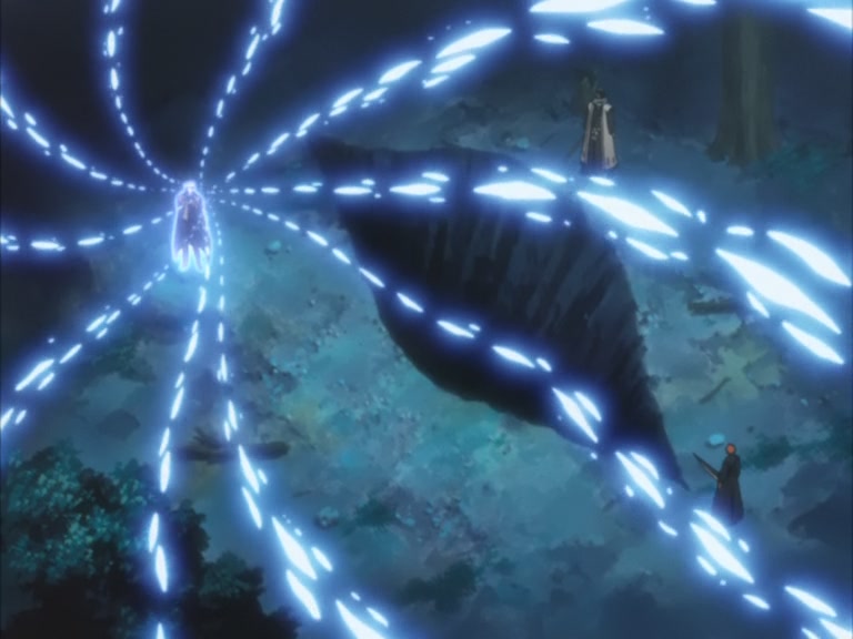 Bleach Ep 95: Byakuya Takes the Field! Dance of the Wind-Splitting Cherry Blossoms @ 00:20:25