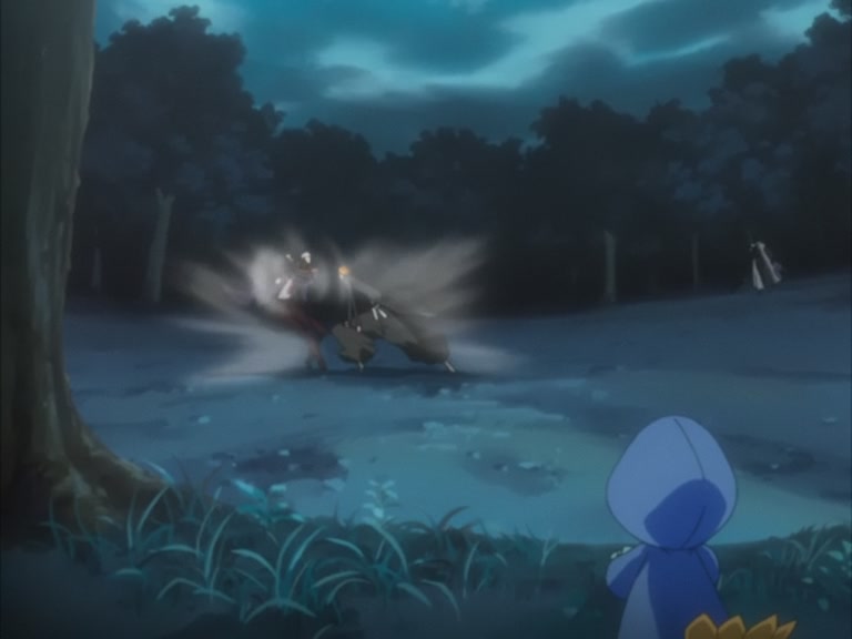 Bleach Ep 95: Byakuya Takes the Field! Dance of the Wind-Splitting Cherry Blossoms @ 00:21:24