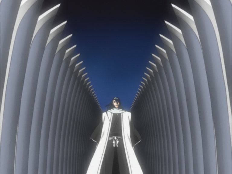 Bleach Ep 95: Byakuya Takes the Field! Dance of the Wind-Splitting Cherry Blossoms @ 00:21:43