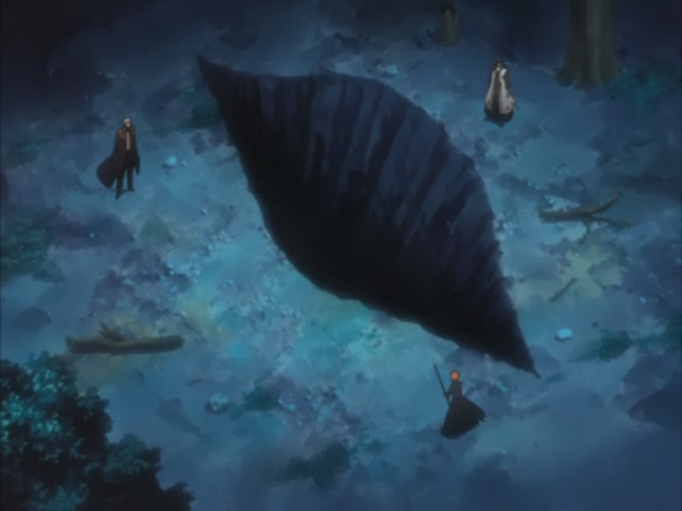 Bleach Ep 95: Byakuya Takes the Field! Dance of the Wind-Splitting Cherry Blossoms @ 00:22:18