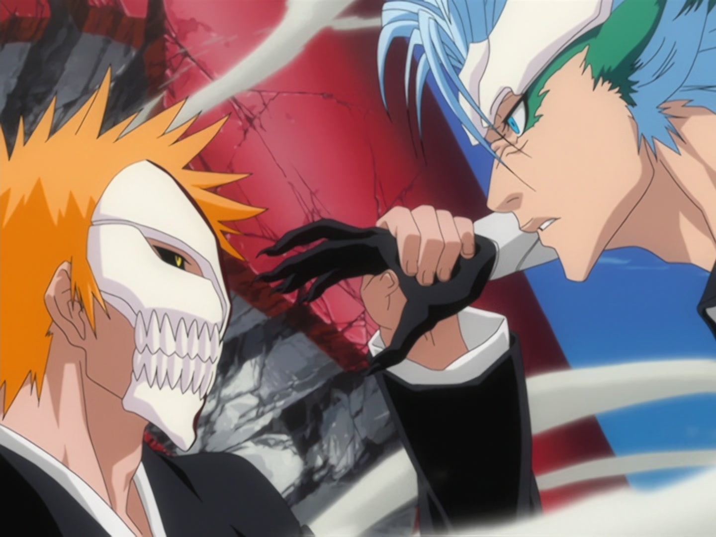 Bleach Ep 166: Desperate Effort vs. Desperate Effort! Hollowized Ichigo @ 00:09:44