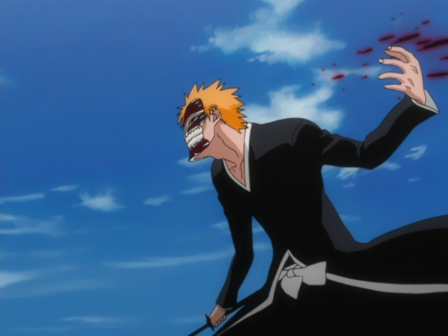 Bleach Ep 166: Desperate Effort vs. Desperate Effort! Hollowized Ichigo @ 00:14:30