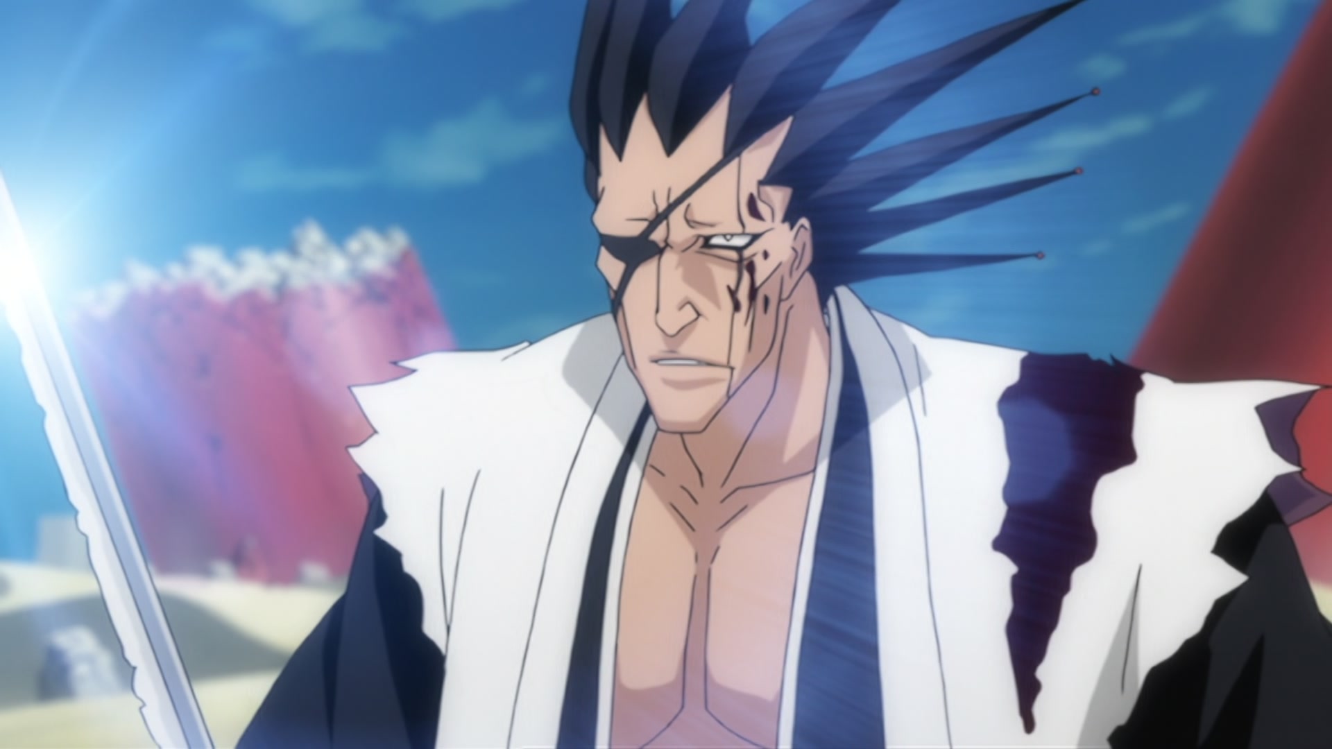 Bleach Ep 200: The Hardest Body!? Cut Down Nnoitra @ 00:13:57