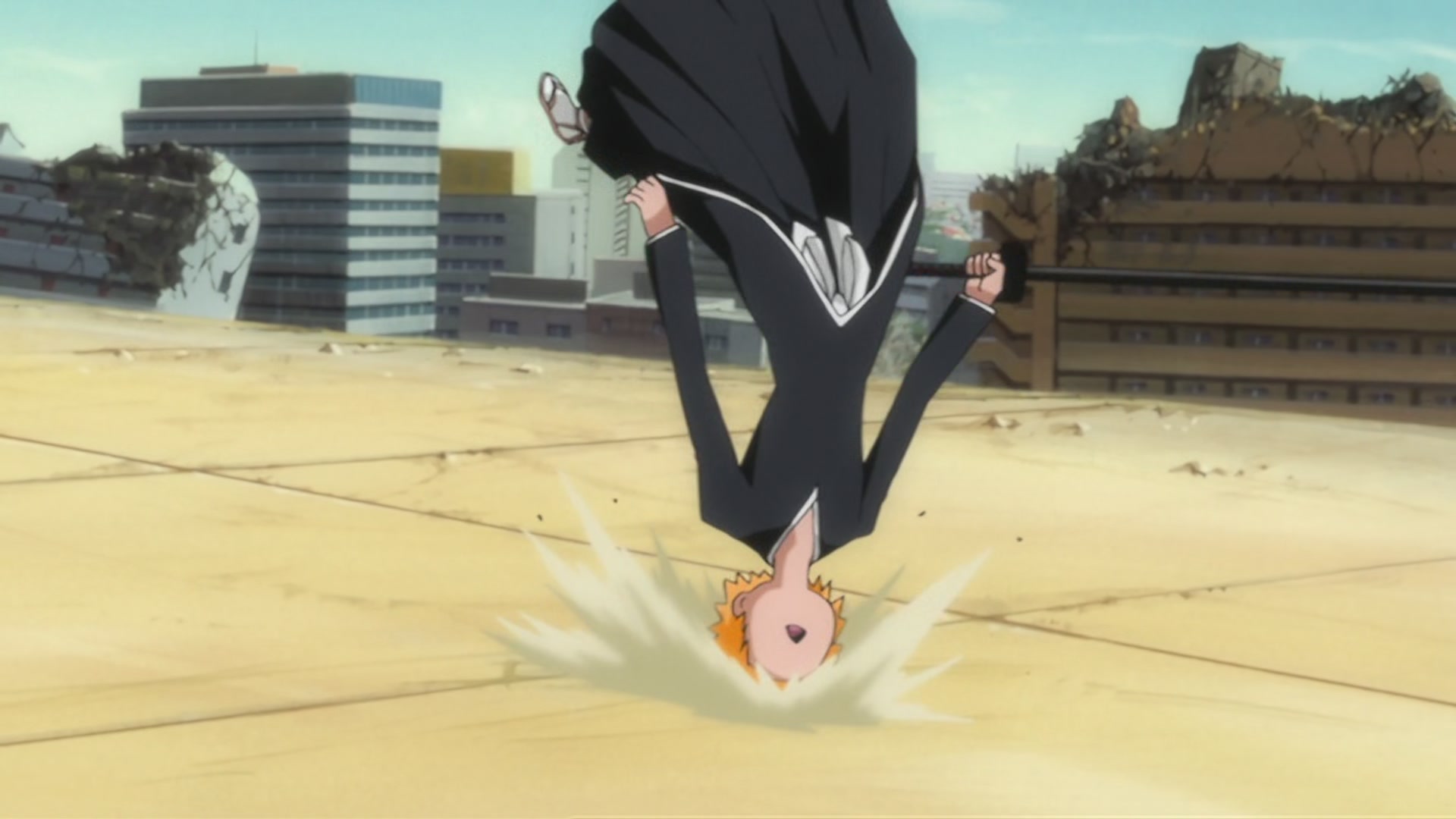 Bleach Ep 297: The Extending Blade?! Ichigo vs. Gin! @ 00:02:55