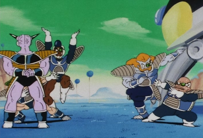 Dragon Ball Z Ep 67: Lightning Balls of Red and Blue! Jheese and Butta Attack Goku @ 13:02