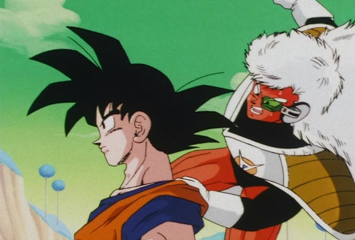 Dragon Ball Z Ep 67: Lightning Balls of Red and Blue! Jheese and Butta Attack Goku @ 17:02