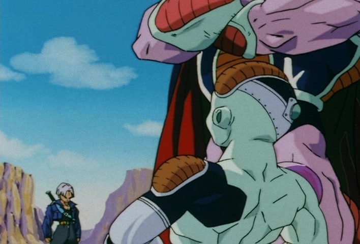 Dragon Ball Z Ep 120: Freeza Halved By a Single Blow!! Another Super Saiyan @ 10:26