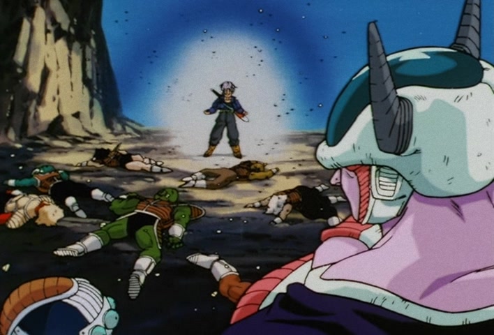 Dragon Ball Z Ep 120: Freeza Halved By a Single Blow!! Another Super Saiyan @ 10:50