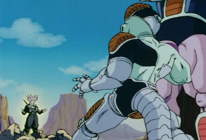 Dragon Ball Z Ep 120: Freeza Halved By a Single Blow!! Another Super Saiyan @ 12:22