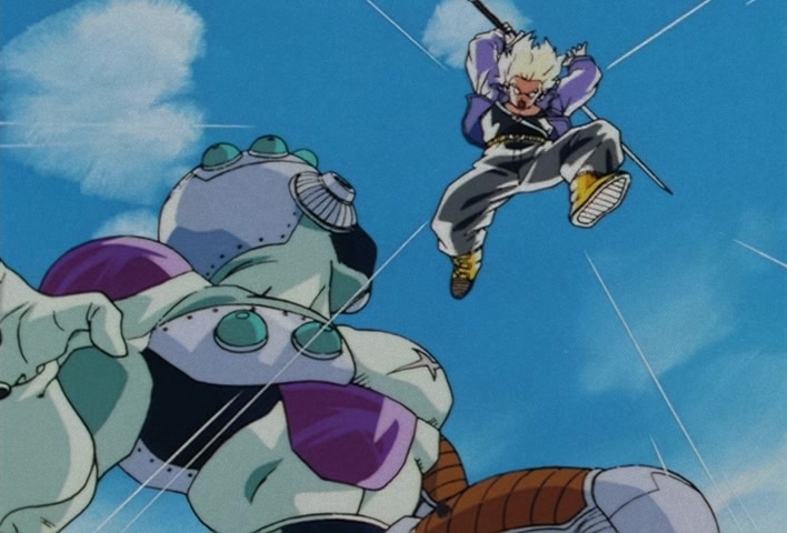 Dragon Ball Z Ep 120: Freeza Halved By a Single Blow!! Another Super Saiyan @ 21:34