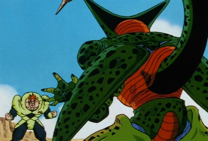 Dragon Ball Z Ep 152: No. 17 is Swallowed… The Transforming Cell is a Super Gourmet @ 10:26