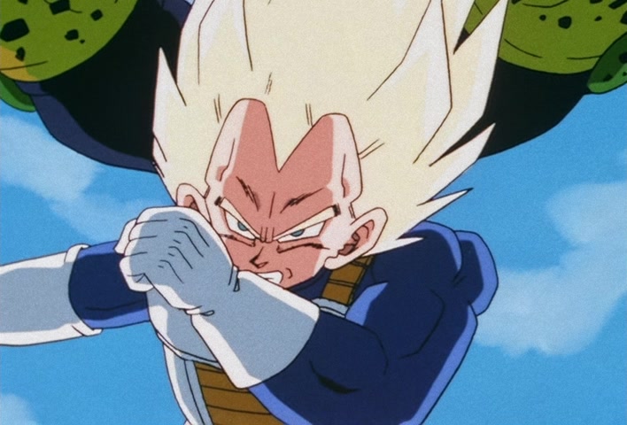 Dragon Ball Z Ep 156: On Your Knees, Cell! I am Super Vegeta!! @ 10:48