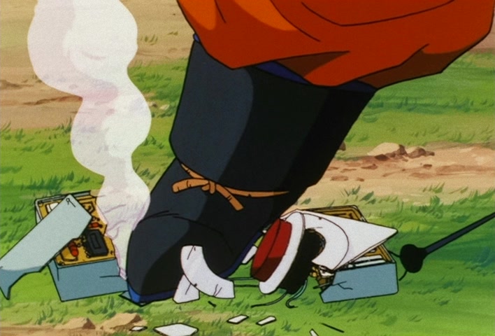 Dragon Ball Z Ep 158: I'm So Distraught!! Kuririn's Handiwork in Destroying No. 18 @ 19:58