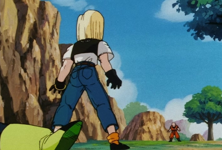 Dragon Ball Z Ep 158: I'm So Distraught!! Kuririn's Handiwork in Destroying No. 18 @ 20:15