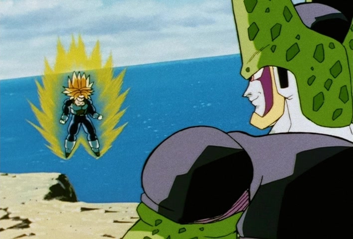 Dragon Ball Z Ep 165: Super Trunks Has a Weakness!! Cell, A Shocking Bombshell Declaration @ 12:57
