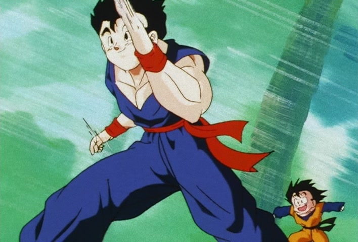 Dragon Ball Z Ep 206: Even Gohan is Surprised! Goten's Explosion of Power @ 05:39