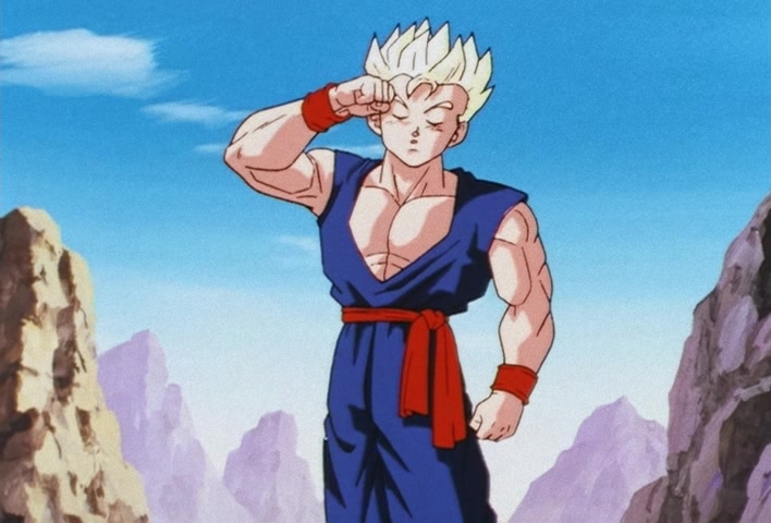 Dragon Ball Z Ep 206: Even Gohan is Surprised! Goten's Explosion of Power @ 10:20