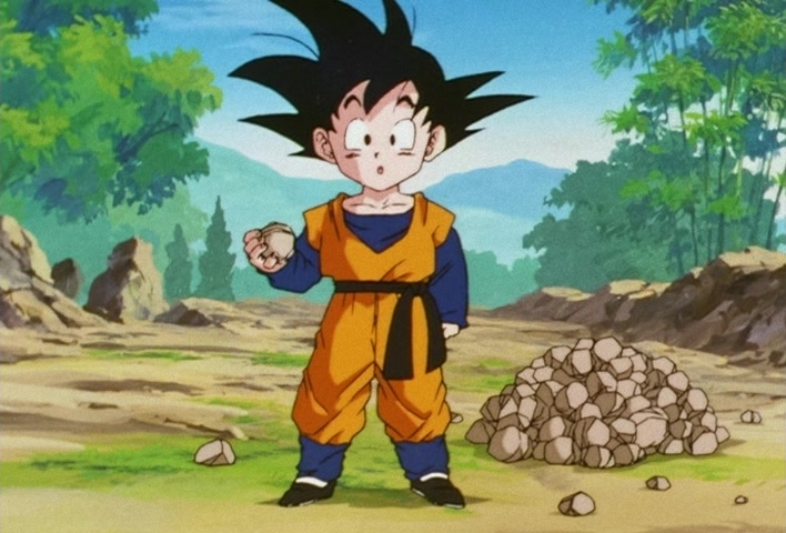 Dragon Ball Z Ep 206: Even Gohan is Surprised! Goten's Explosion of Power @ 11:19
