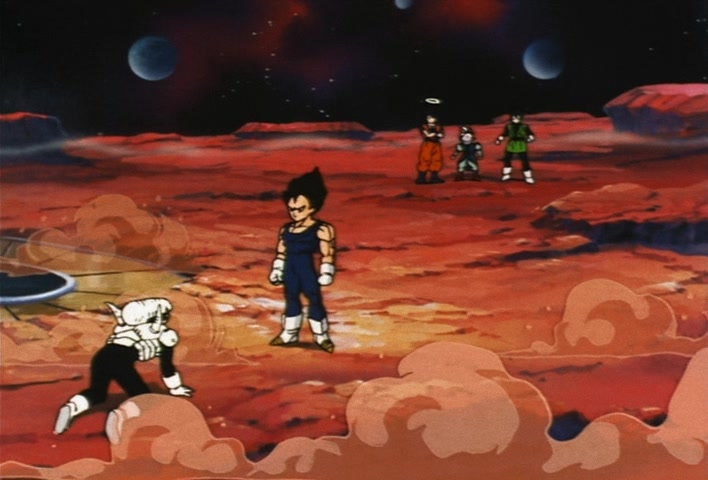 Dragon Ball Z Ep 222: Don't Toy With Me!! Vegeta Breaks Through the First Fight in a Fury @ 07:27