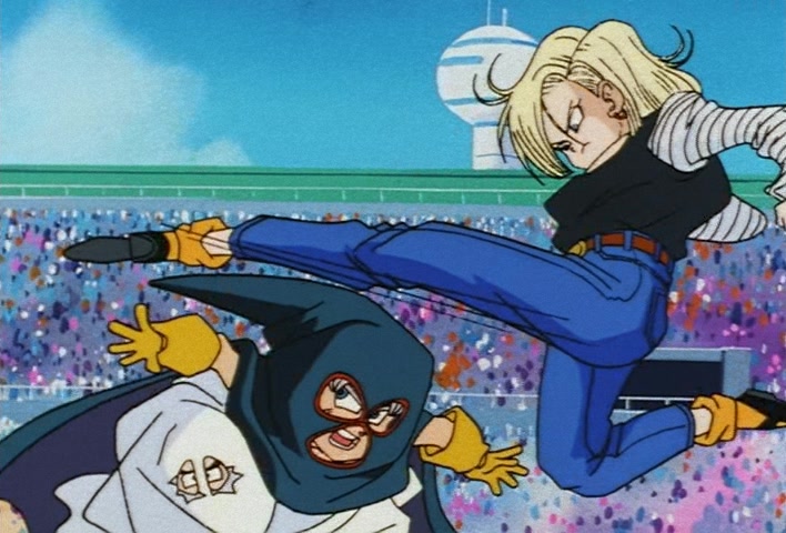Dragon Ball Z Ep 224: A Great Miscalculation!! Satan vs Three Super Warriors?! @ 18:50
