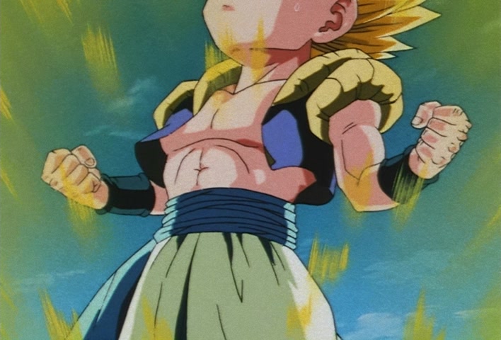 Dragon Ball Z Ep 258: I'm Going Like I Mean It!! A Wide-Open Super Gotenks @ 13:03