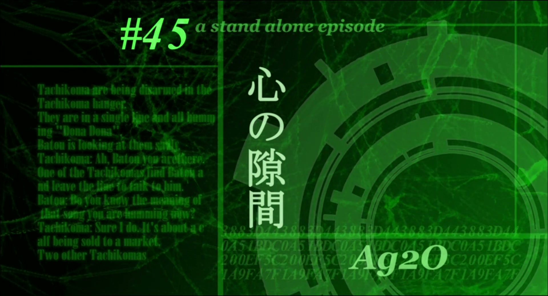 Ghost in the Shell: Stand Alone Complex Ep 16: Agitator: The Perfect Trick @ 00:02:39
