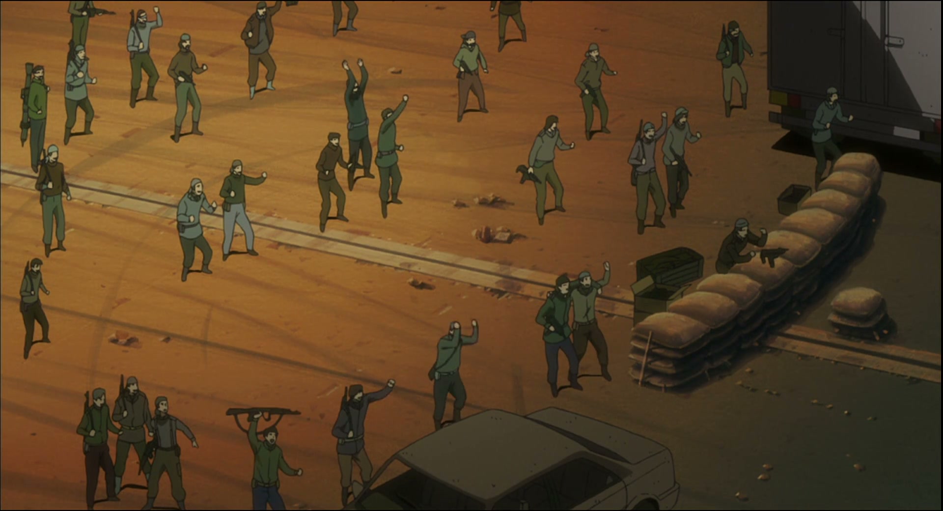 Ghost in the Shell: Stand Alone Complex Ep 50: IN: Aerial Bombing of Dejima - NUCLEAR POWER @ 00:01:52