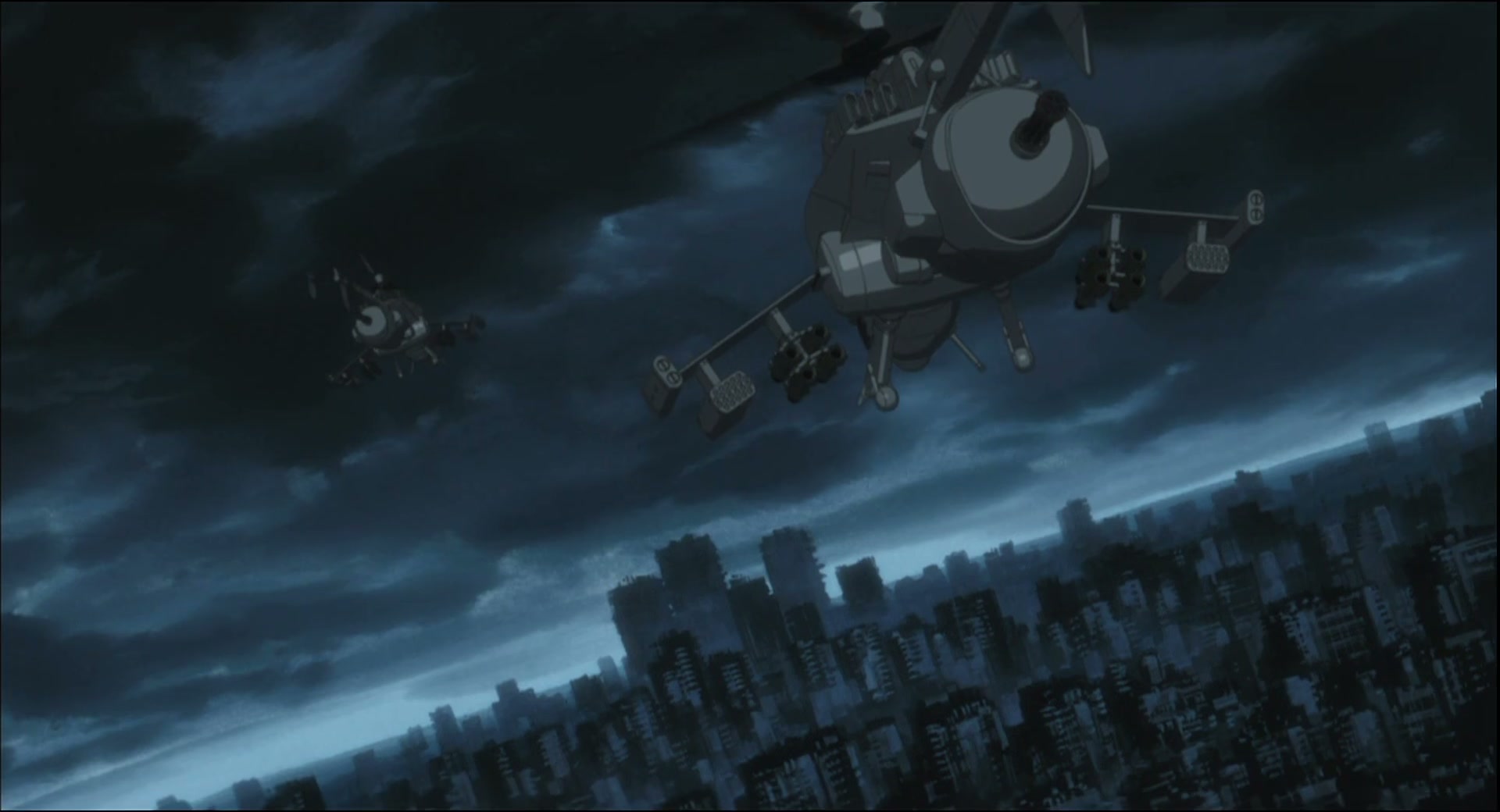 Ghost in the Shell: Stand Alone Complex Ep 50: IN: Aerial Bombing of Dejima - NUCLEAR POWER @ 00:04:54