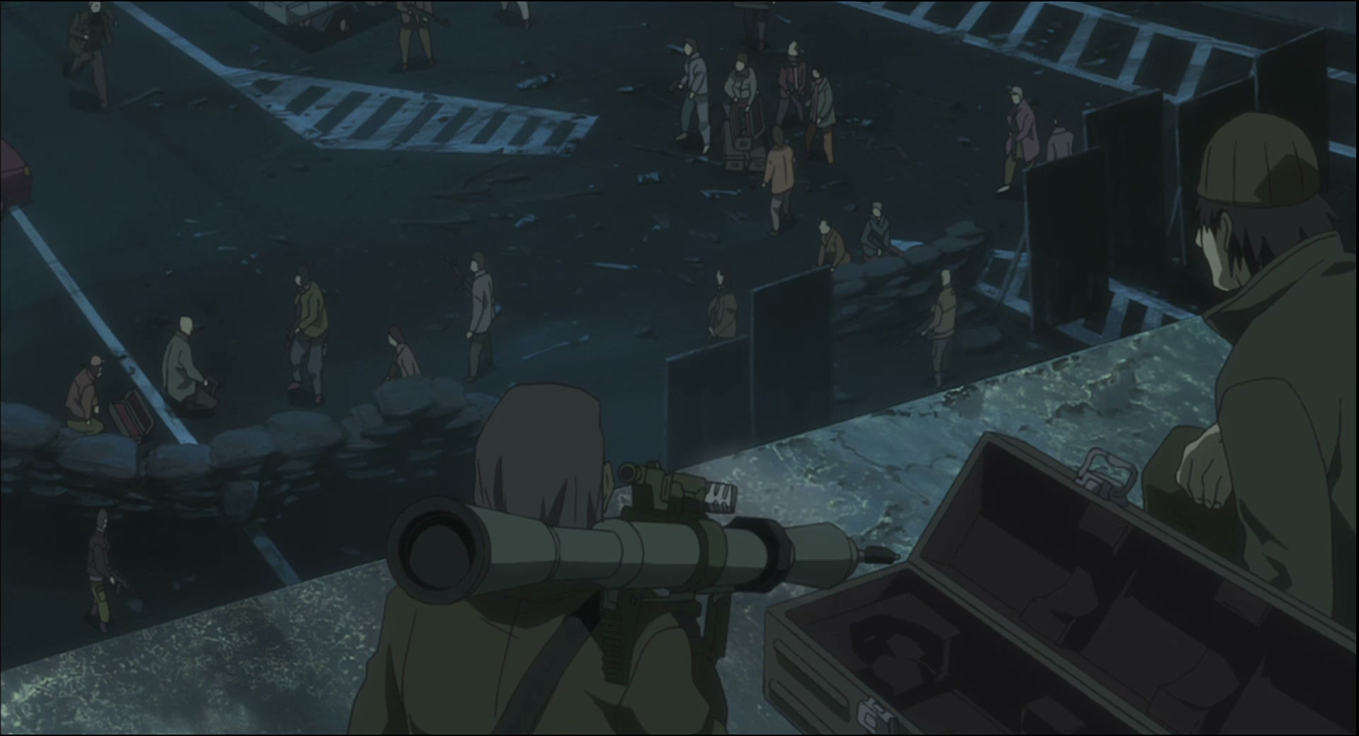 Ghost in the Shell: Stand Alone Complex Ep 50: IN: Aerial Bombing of Dejima - NUCLEAR POWER @ 00:05:15