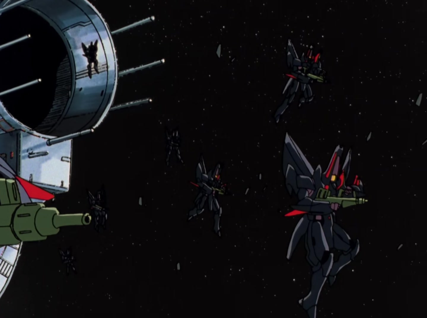 Mobile Suit Gundam Wing Ep 41: Crossfire at Barge @ 03:28