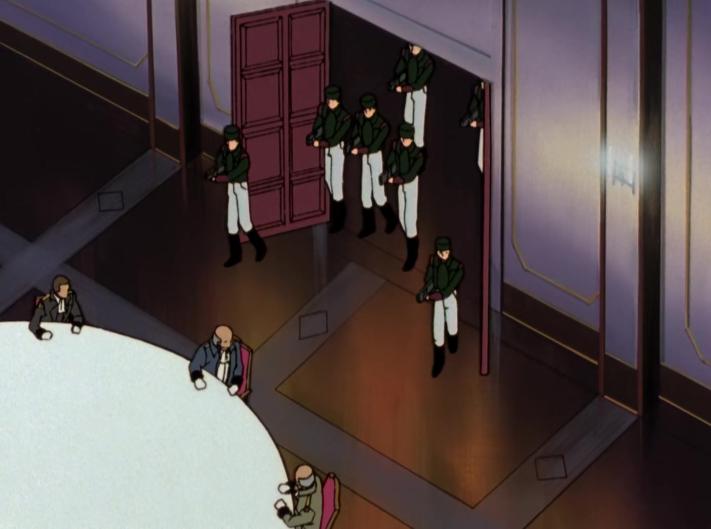 Mobile Suit Gundam Wing Ep 41: Crossfire at Barge @ 09:33