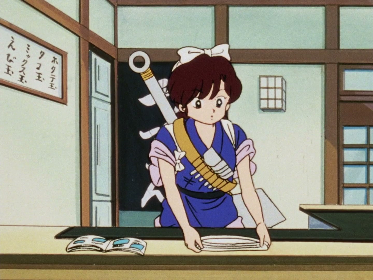 Ranma ½ Ep 63: Ukyo's Skirt! The Great Girly-Girl Gambit @ 00:01:46