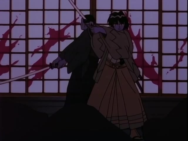 Rurouni Kenshin Ep 37: Shock! The Reverse-Blade is Broken: Sojiro's Tenken versus Kenshin @ 05:06