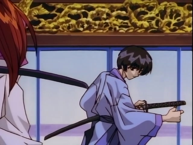 Rurouni Kenshin Ep 37: Shock! The Reverse-Blade is Broken: Sojiro's Tenken versus Kenshin @ 08:18