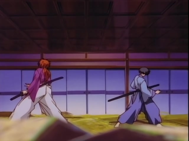 Rurouni Kenshin Ep 37: Shock! The Reverse-Blade is Broken: Sojiro's Tenken versus Kenshin @ 08:34