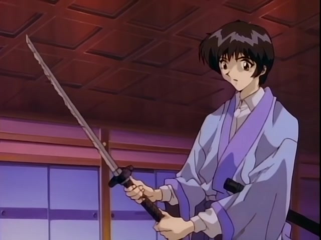Rurouni Kenshin Ep 37: Shock! The Reverse-Blade is Broken: Sojiro's Tenken versus Kenshin @ 10:06