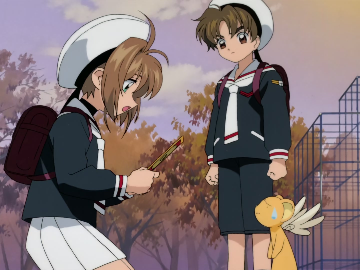 Cardcaptor Sakura Ep 32: Sakura, Kero, and Syaoran @ 00:03:37