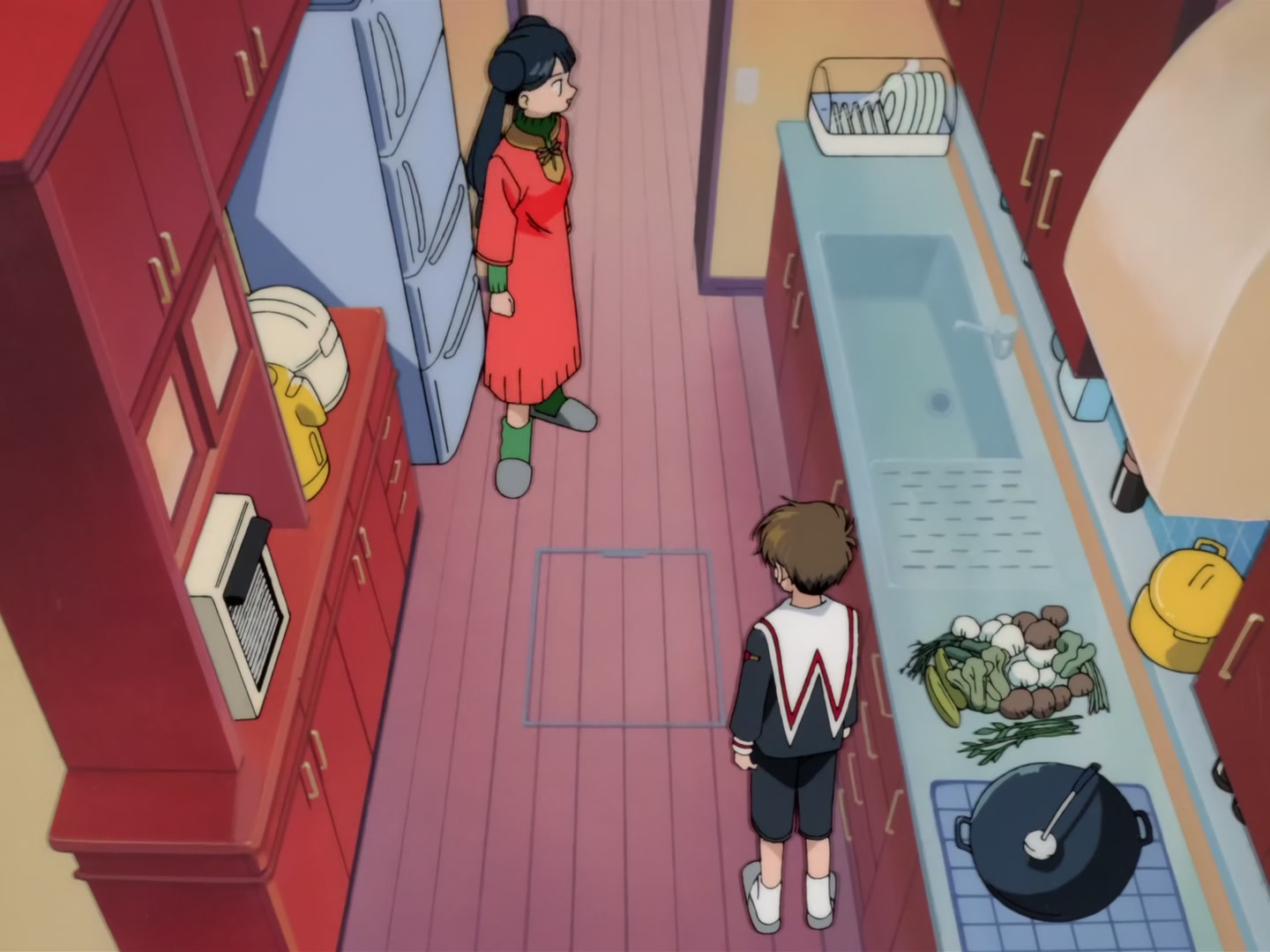 Cardcaptor Sakura Ep 32: Sakura, Kero, and Syaoran @ 00:06:49