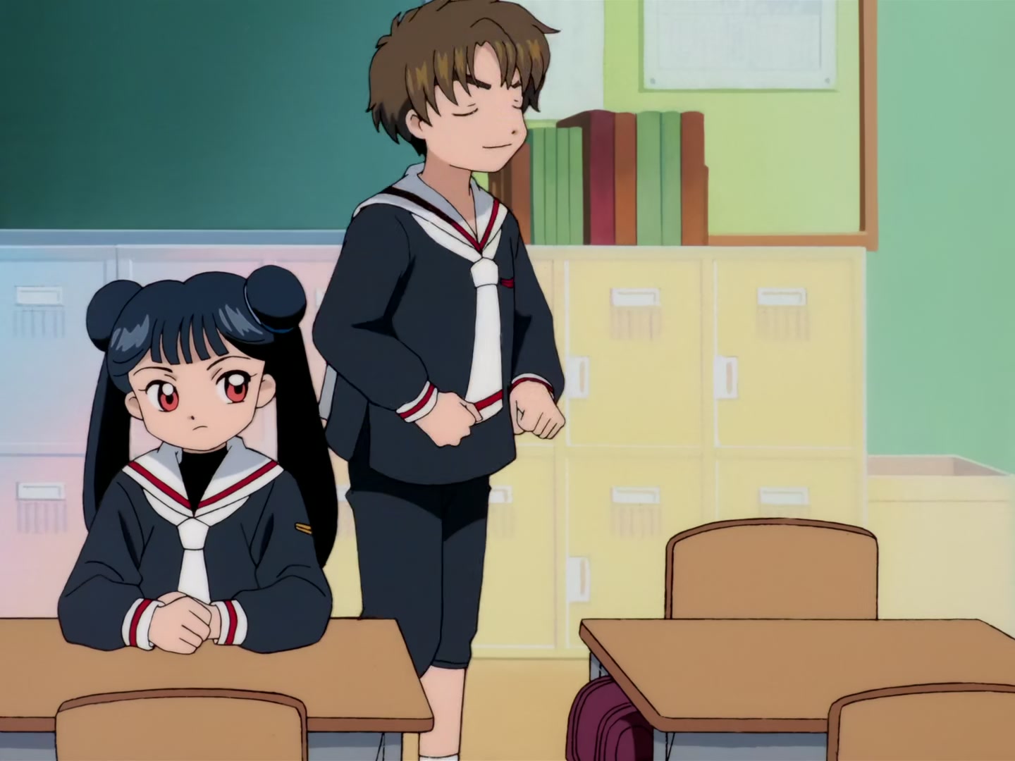 Cardcaptor Sakura Ep 32: Sakura, Kero, and Syaoran @ 00:13:34