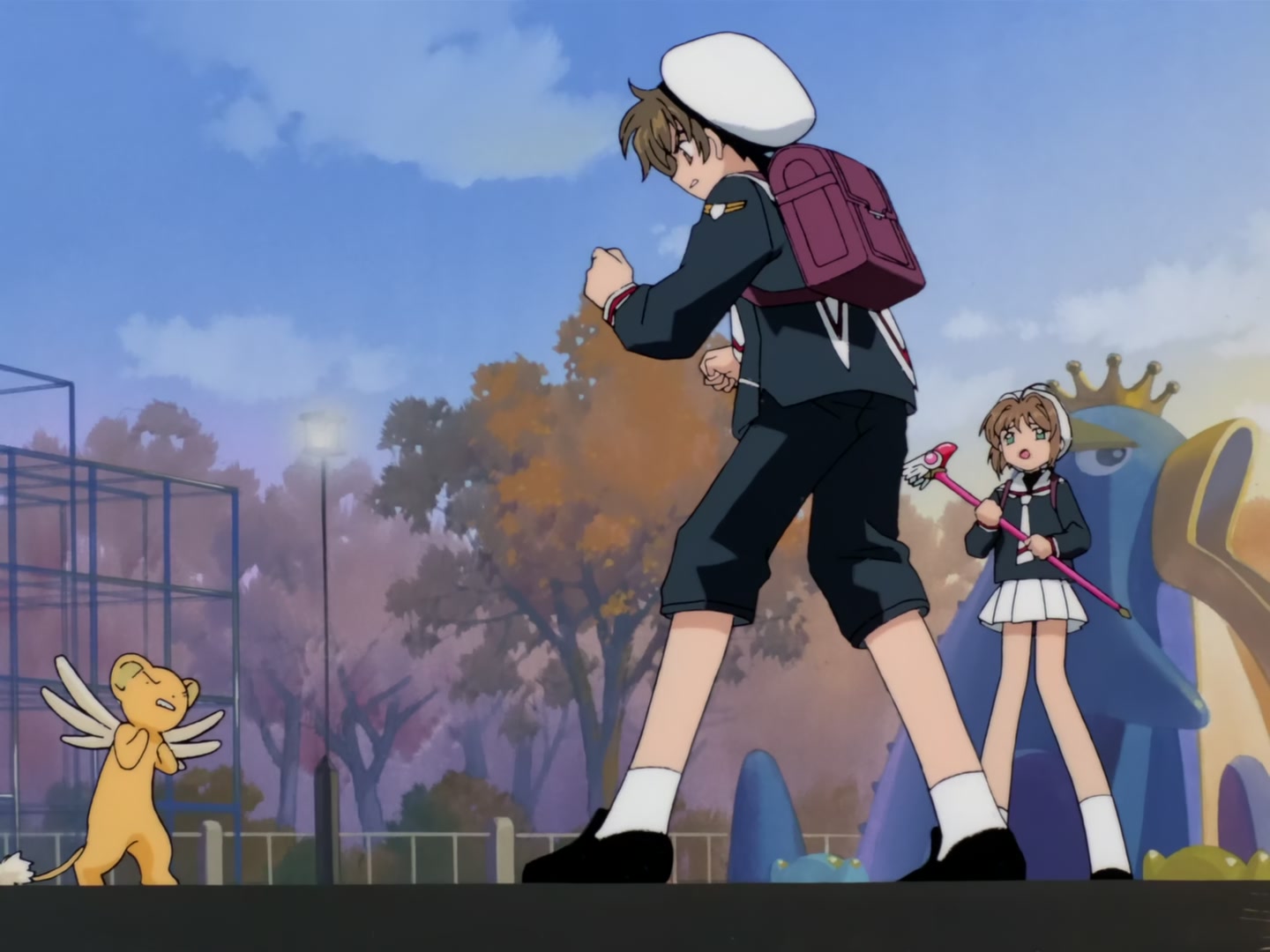 Cardcaptor Sakura Ep 32: Sakura, Kero, and Syaoran @ 00:21:11