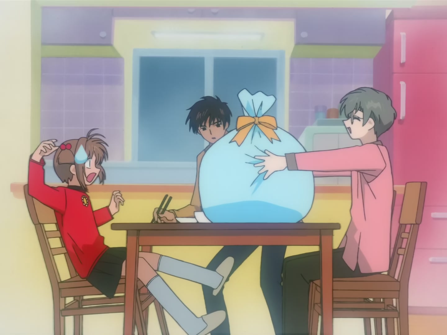 Cardcaptor Sakura Ep 57: Sakura, Syaoran, and the Elevator @ 00:19:17