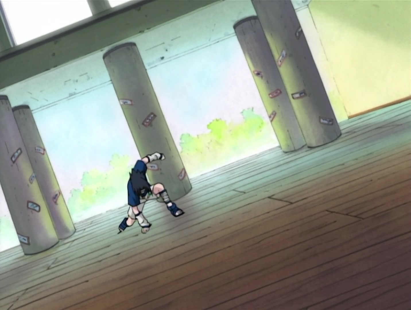 Naruto Ep 22: Chunin Challenge: Rock Lee vs. Sasuke! @ 09:49