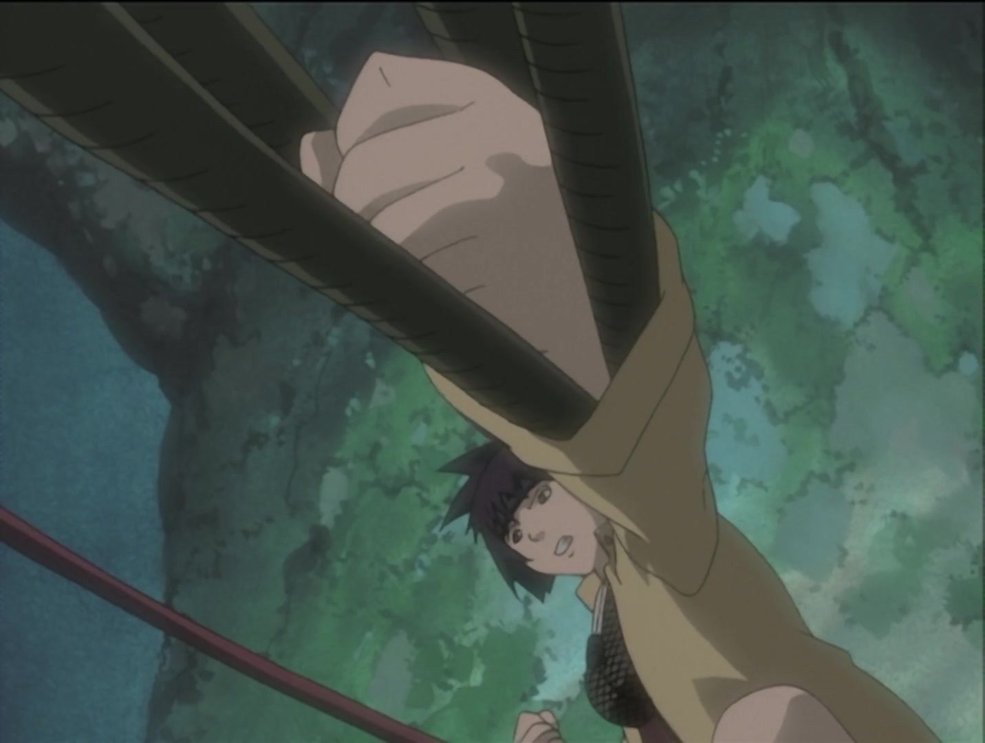 Naruto Ep 30: The Sharingan Revived: Dragon-Flame Jutsu! @ 13:14