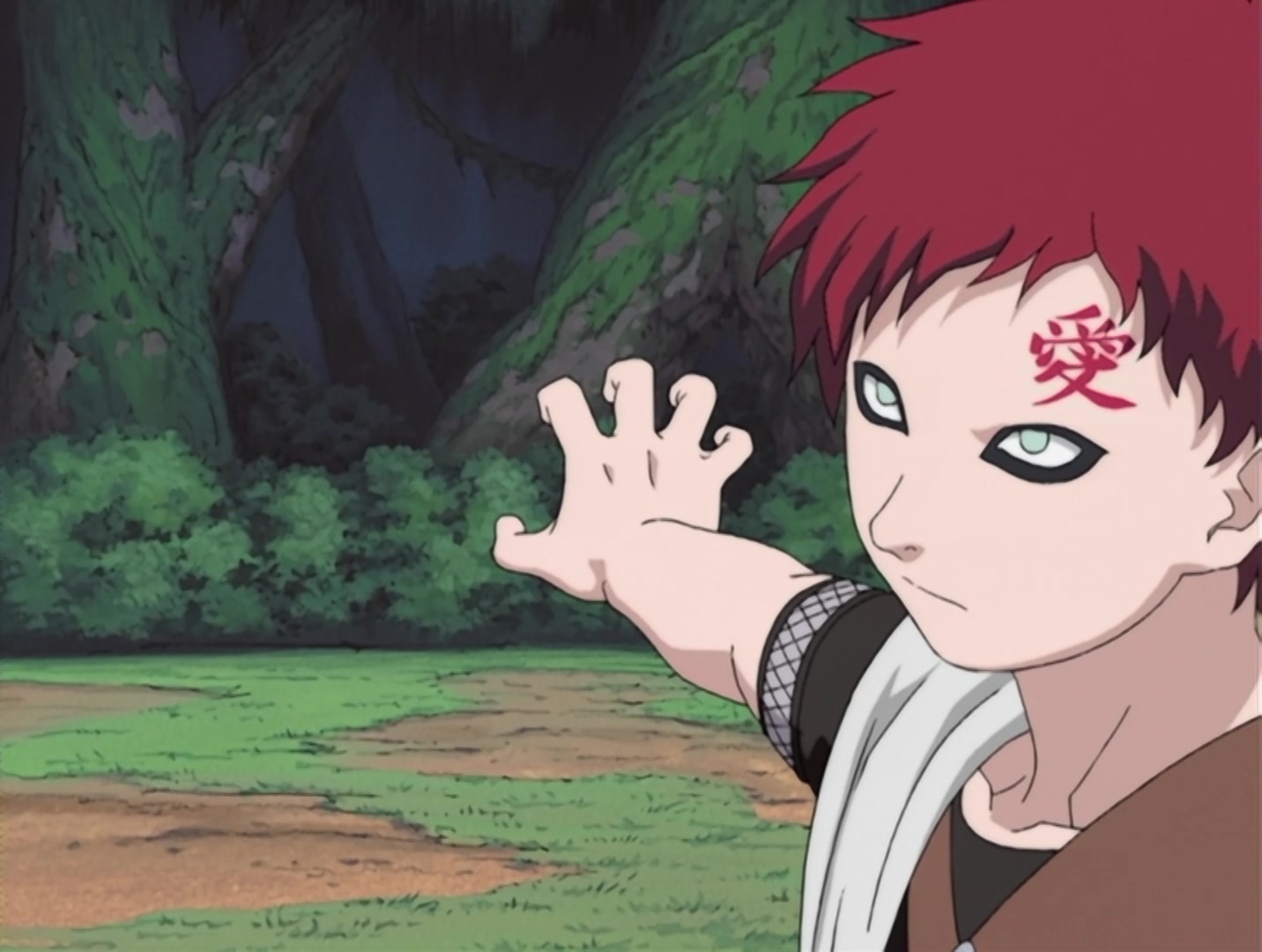 Naruto Ep 34: Akamaru Trembles: Gaara's Cruel Strength! @ 16:36