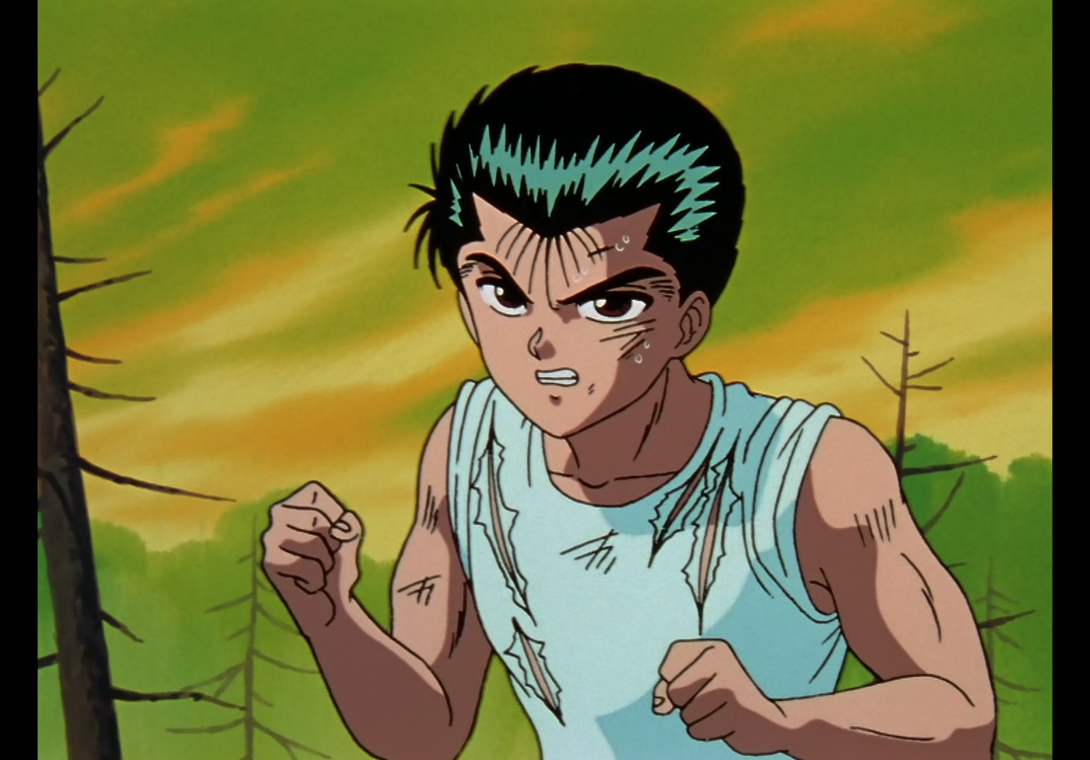 Yu Yu Hakusho Ep 13: Yusuke vs. Rando: 99 Attacks @ 00:02:38