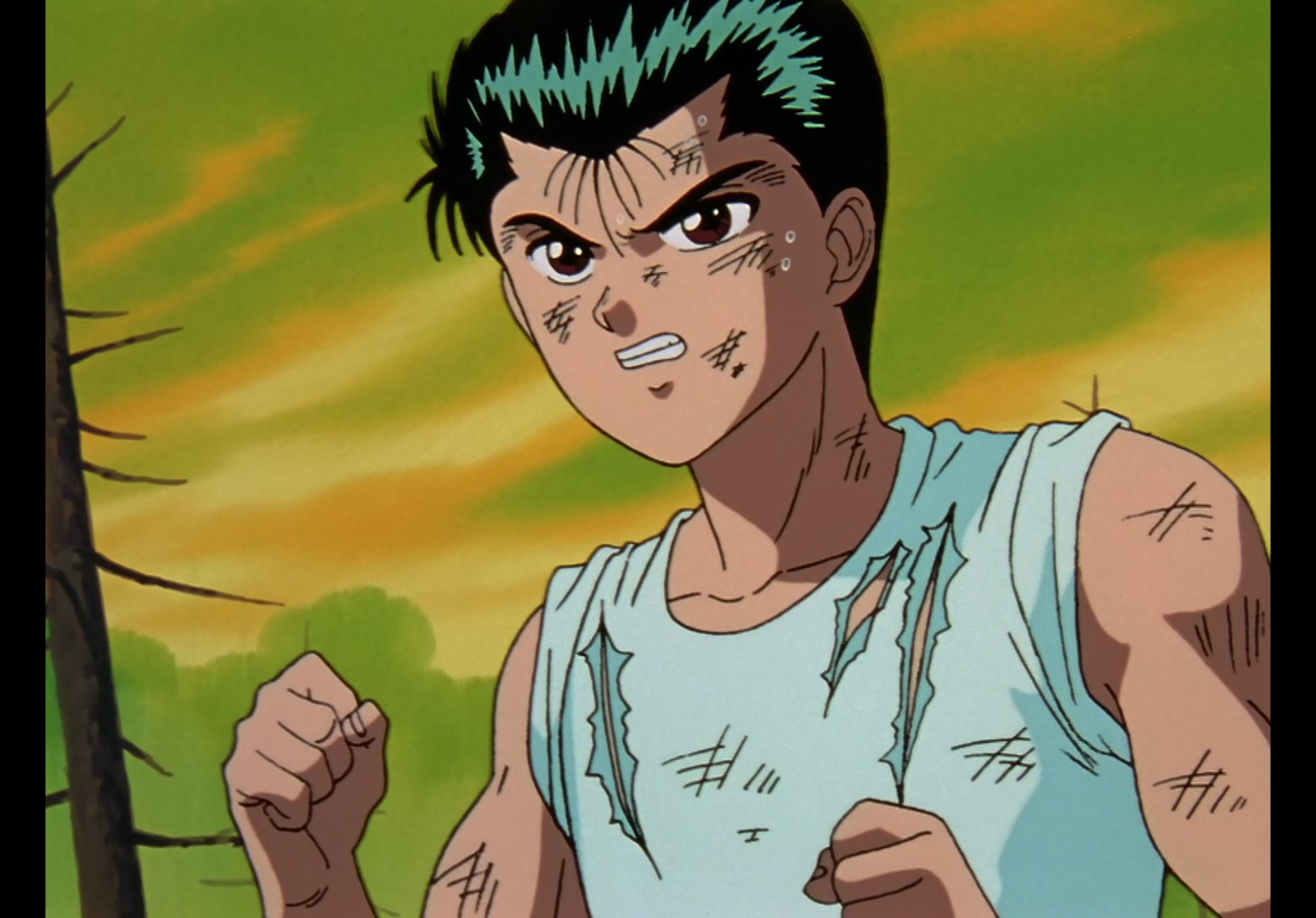 Yu Yu Hakusho Ep 13: Yusuke vs. Rando: 99 Attacks @ 00:02:46