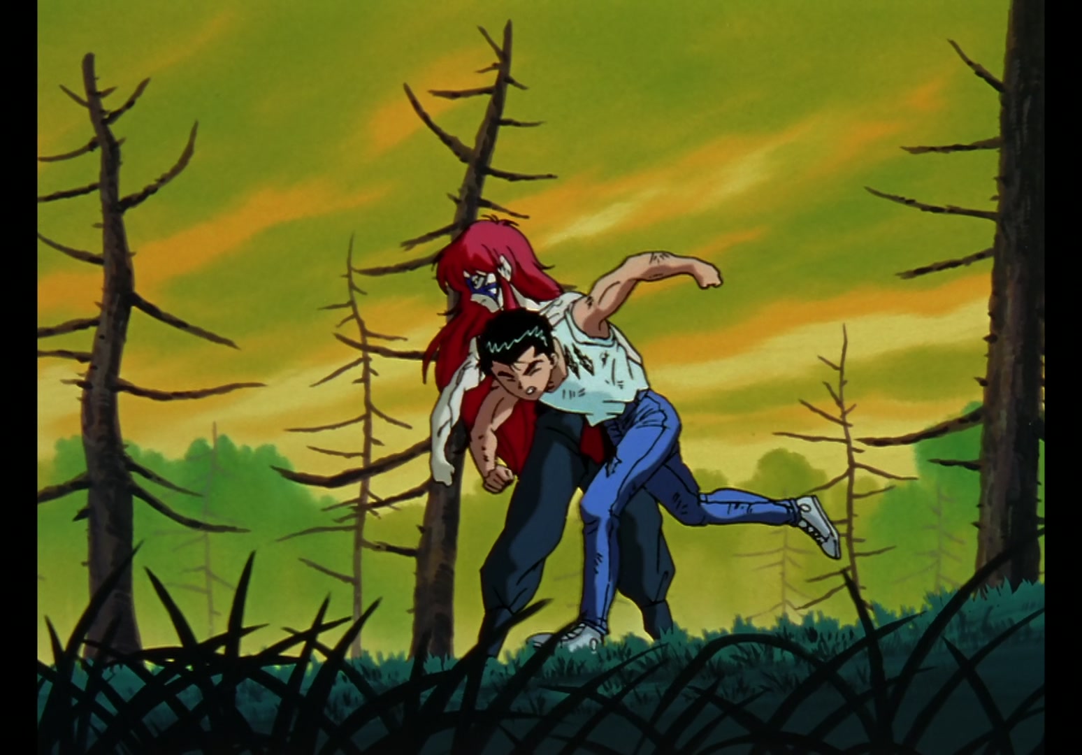 Yu Yu Hakusho Ep 13: Yusuke vs. Rando: 99 Attacks @ 00:03:20
